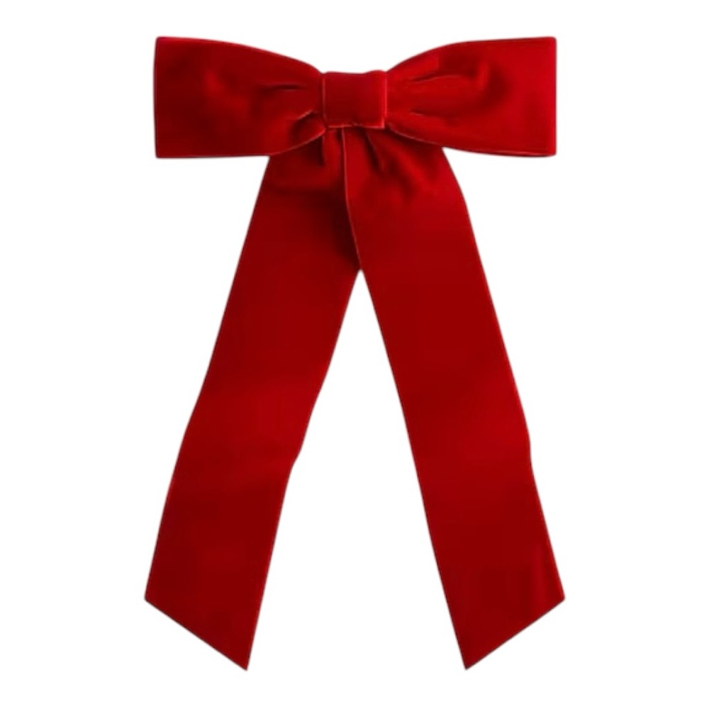 NWT J. Crew Velvet Bow Hair Clip Coquette Elegant Red Preppy Valentines Romantic